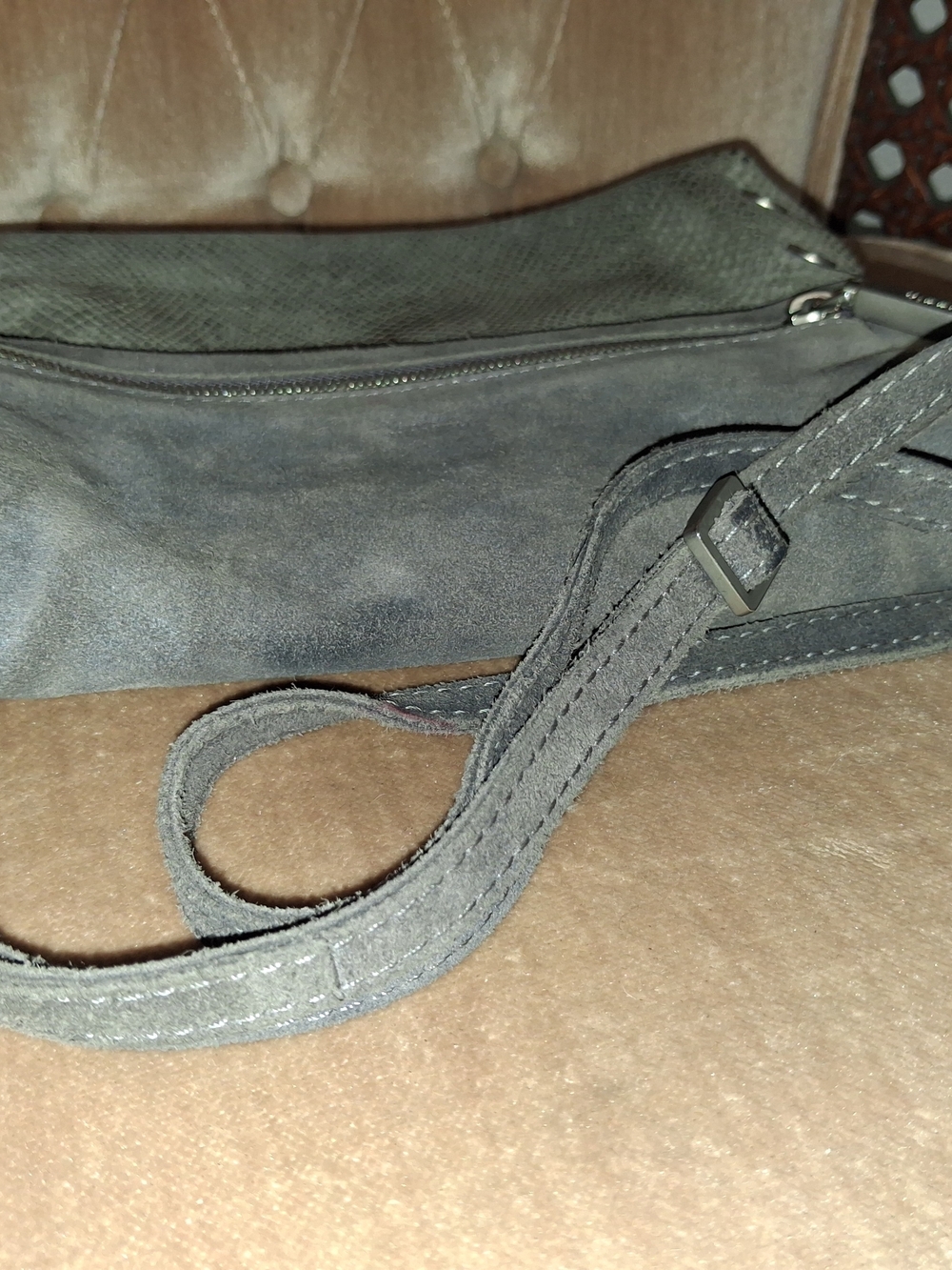 Hammitt los Angeles suede leather high end luxury purse gray snakeskin crossbody - Picture 13 of 14